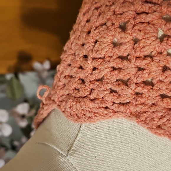 Anthropologie Pink Crochet Cardigan Sweater - Picture 3 of 12